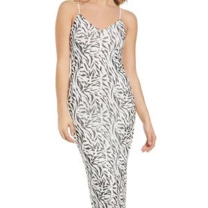 Afrm Amina Mesh Zebra Dress